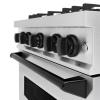 imageZLINE Autograph Edition 30 in 42 cu ft Classic Dual Fuel Range with 4 Burner Gas Cooktop and Electric Convection Oven in Satin Stainless Steel with Matte Black Accents CDRSZ30MB