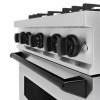 imageZLINE Autograph Edition 30 in 42 cu ft Classic Dual Fuel Range with 4 Burner Gas Cooktop and Electric Convection Oven in Stainless Steel with Matte Black Accents CDRZ30MB