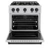 imageZLINE Autograph Edition 30 in 42 cu ft Classic Dual Fuel Range with 4 Burner Gas Cooktop and Electric Convection Oven in Stainless Steel with Matte Black Accents CDRZ30MB