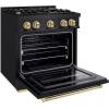 imageZLINE Autograph Edition 30 in 42 cu ft Classic Gas Range with 4 Burner Cooktop and Convection Gas Oven in Black Stainless Steel and Champagne Bronze Accents CGRBZ30CB
