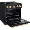 imageZLINE Autograph Edition 30 in 42 cu ft Classic Gas Range with 4 Burner Cooktop and Convection Gas Oven in Black Stainless Steel and Polished Gold Accents CGRBZ30G