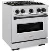 imageZLINE Autograph Edition 30 in 42 cu ft Classic Gas Range with 4 Burner Cooktop and Convection Gas Oven in Satin Stainless Steel and Matte Black Accents CGRSZ30MB