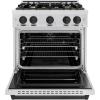 imageZLINE Autograph Edition 30 in 42 cu ft Classic Gas Range with 4 Burner Cooktop and Convection Gas Oven in Satin Stainless Steel and Matte Black Accents CGRSZ30MB