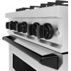 imageZLINE Autograph Edition 30 in 42 cu ft Classic Gas Range with 4 Burner Cooktop and Convection Gas Oven in Satin Stainless Steel and Matte Black Accents CGRSZ30MB