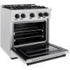 imageZLINE Autograph Edition 30 in 42 cu ft Classic Gas Range with 4 Burner Cooktop and Convection Gas Oven in Satin Stainless Steel and Matte Black Accents CGRSZ30MB