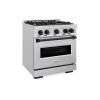 imageZLINE Autograph Edition 30 in 42 cu ft Classic Gas Range with 4 Burner Cooktop and Convection Gas Oven in Stainless Steel and Matte Black Accents CGRZ30MB