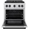 imageZLINE Autograph Edition 30 in 42 cu ft Paramount Dual Fuel Range with 4 Burner DuoPro Cooktop and Electric Convection Oven in Stainless Steel with Matte Black Accents PSDRZ30MB