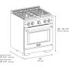 imageZLINE Autograph Edition 30 in 42 cu ft Paramount Gas Range with 4 Burner DuoPro Cooktop and Convection Gas Oven in Black Satin Stainless Steel and Polished Gold Accents PSGRBSZ30G