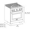 imageZLINE Autograph Edition 30 in 42 cu ft Paramount Gas Range with 4 Burner DuoPro Cooktop and Convection Gas Oven in Satin Stainless Steel and Polished Gold Accents PSGRSZ30G