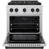 imageZLINE Autograph Edition 30 in 42 cu ft Paramount Gas Range with 4 Burner DuoPro Cooktop and Convection Gas Oven in Stainless Steel with Matte Black Accents PSGRZ30MB