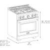 imageZLINE Autograph Edition 30 in 42 cu ft Select Dual Fuel Range with 4 Burner Gas Cooktop and Electric Convection Oven in Satin Stainless Steel with Matte Black Accents HDRSZ30MB