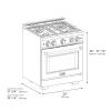 imageZLINE Autograph Edition 30 in 42 cu ft Select Dual Fuel Range with 4 Burner Gas Cooktop and Electric Convection Oven in Stainless Steel with Champagne Bronze Accents HDRZ30CB