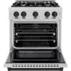 imageZLINE Autograph Edition 30 in 42 cu ft Select Dual Fuel Range with 4 Burner Gas Cooktop and Electric Convection Oven in Stainless Steel with Matte Black Accents HDRZ30MB