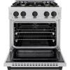 imageZLINE Autograph Edition 30 in 42 cu ft Select Gas Range with 4 Burner Cooktop and Convection Gas Oven in Stainless Steel and Matte Black Accents HGRZ30MB