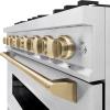imageZLINE Autograph Edition 36 in 52 cu ft Classic Dual Fuel Range with 6 Burner Gas Cooktop and Electric Convection Oven in Satin Stainless Steel with Champagne Bronze Accents CDRSZ36CB