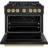 imageZLINE Autograph Edition 36 in 52 cu ft Classic Gas Range with 6 Burner Cooktop and Convection Gas Oven in Black Stainless Steel and Polished Gold Accents CGRBZ36G