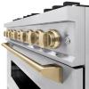 imageZLINE Autograph Edition 36 in 52 cu ft Classic Gas Range with 6 Burner Cooktop and Convection Gas Oven in Stainless Steel and Champagne Bronze Accents CGRZ36CB