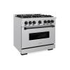 imageZLINE Autograph Edition 36 in 52 cu ft Classic Gas Range with 6 Burner Cooktop and Convection Gas Oven in Stainless Steel and Matte Black Accents CGRZ36MB