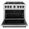 imageZLINE Autograph Edition 36 in 52 cu ft Classic Gas Range with 6 Burner Cooktop and Convection Gas Oven in Stainless Steel and Matte Black Accents CGRZ36MB