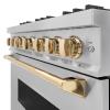 imageZLINE Autograph Edition 36 in 52 cu ft Classic Gas Range with 6 Burner Cooktop and Convection Gas Oven in Stainless Steel and Polished Gold Accents CGRZ36G