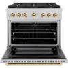 imageZLINE Autograph Edition 36 in 52 cu ft Paramount Dual Fuel Range with 6 Burner DuoPro Cooktop and Electric Convection Oven in Satin Stainless Steel and Polished Gold Accents PSDRSZ36G