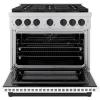 imageZLINE Autograph Edition 36 in 52 cu ft Paramount Dual Fuel Range with 6 Burner DuoPro Cooktop and Electric Convection Oven with White Matte Door and Matte Black Accents PSDRZWM36MB