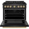 imageZLINE Autograph Edition 36 in 52 cu ft Paramount Gas Range with 6 Burner DuoPro Cooktop and Convection Gas Oven in Black Satin Stainless Steel and Champagne Bronze Accents PSGRBSZ36CB