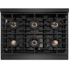 imageZLINE Autograph Edition 36 in 52 cu ft Paramount Gas Range with 6 Burner DuoPro Cooktop and Convection Gas Oven in Black Satin Stainless Steel and Polished Gold Accents PSGRBSZ36G
