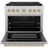 imageZLINE Autograph Edition 36 in 52 cu ft Paramount Gas Range with 6 Burner DuoPro Cooktop and Convection Gas Oven in Satin Stainless Steel and Champagne Bronze Accents PSGRSZ36CB
