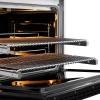 imageZLINE Autograph Edition 36 in 52 cu ft Paramount Gas Range with 6 Burner DuoPro Cooktop and Convection Gas Oven in Satin Stainless Steel with Black Door and Polished Gold Accents PSGRSZBLM36G