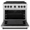 imageZLINE Autograph Edition 36 in 52 cu ft Paramount Gas Range with 6 Burner DuoPro Cooktop and Convection Gas Oven in Satin Stainless Steel with White Door and Matte Black Accents PSGRSZWM36MB