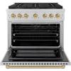 imageZLINE Autograph Edition 36 in 52 cu ft Paramount Gas Range with 6 Burner DuoPro Cooktop and Convection Gas Oven in Stainless Steel and Champagne Bronze Accents PSGRZ36CB