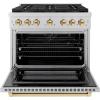imageZLINE Autograph Edition 36 in 52 cu ft Paramount Gas Range with 6 Burner DuoPro Cooktop and Convection Gas Oven in Stainless Steel and Polished Gold Accents PSGRZ36G