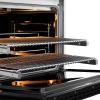 imageZLINE Autograph Edition 36 in 52 cu ft Paramount Gas Range with 6 Burner DuoPro Cooktop and Convection Gas Oven with Black Matte Door and Champagne Bronze Accents PSGRZBLM36CB