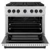 imageZLINE Autograph Edition 36 in 52 cu ft Paramount Gas Range with 6 Burner DuoPro Cooktop and Convection Gas Oven with White Matte Door and Matte Black Accents PSGRZWM36MB
