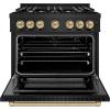 imageZLINE Autograph Edition 36 in 52 cu ft Select Gas Range with 6 Burner Cooktop and Convection Gas Oven in Black Stainless Steel and Champagne Bronze Accents HGRBZ36CB