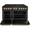 imageZLINE Autograph Edition 48 in 67 cu ft Classic Double Oven Dual Fuel Range with 8 Burner Gas Cooktop in Black Stainless Steel and Champagne Bronze Accents CDRBZ48CB