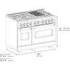 imageZLINE Autograph Edition 48 in 67 cu ft Classic Double Oven Dual Fuel Range with 8 Burner Gas Cooktop in Satin Stainless Steel with Black Matte Doors and Polished Gold Accents CDRSZBLM48G
