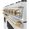 imageZLINE Autograph Edition 48 in 67 cu ft Classic Double Oven Gas Range with 8 Burner Cooktop in Stainless Steel and Champagne Bronze Accents CGRZ48CB
