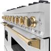 imageZLINE Autograph Edition 48 in 67 cu ft Classic Double Oven Gas Range with 8 Burner Cooktop in Stainless Steel and Polished Gold Accents CGRZ48G