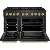 imageZLINE Autograph Edition 48 in 67 cu ft Paramount Dual Fuel Range with 8 Burner DuoPro Cooktop and Dual Ovens in Black Satin Stainless Steel and Polished Gold Accents PSDRBSZ48G