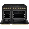 imageZLINE Autograph Edition 48 in 67 cu ft Paramount Dual Fuel Range with 8 Burner DuoPro Cooktop and Dual Ovens in Black Stainless Steel and Champagne Bronze Accents PSDRBZ48CB