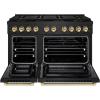 imageZLINE Autograph Edition 48 in 67 cu ft Paramount Dual Fuel Range with 8 Burner DuoPro Cooktop and Dual Ovens in Black Stainless Steel and Polished Gold Accents PSDRBZ48G