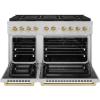 imageZLINE Autograph Edition 48 in 67 cu ft Paramount Dual Fuel Range with 8 Burner DuoPro Cooktop and Dual Ovens in Satin Stainless Steel and Champagne Bronze Accents PSDRSZ48CB
