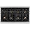 imageZLINE Autograph Edition 48 in 67 cu ft Paramount Dual Fuel Range with 8 Burner DuoPro Cooktop and Dual Ovens in Satin Stainless Steel and Matte Black Accents PSDRSZ48MB