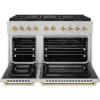 imageZLINE Autograph Edition 48 in 67 cu ft Paramount Dual Fuel Range with 8 Burner DuoPro Cooktop and Dual Ovens in Satin Stainless Steel and Polished Gold Accents PSDRSZ48G