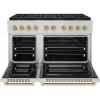 imageZLINE Autograph Edition 48 in 67 cu ft Paramount Dual Fuel Range with 8 Burner DuoPro Cooktop and Dual Ovens in Stainless Steel and Champagne Bronze Accents PSDRZ48CB