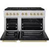 imageZLINE Autograph Edition 48 in 67 cu ft Paramount Dual Fuel Range with 8 Burner DuoPro Cooktop and Dual Ovens with Black Matte Doors and Champagne Bronze Accents PSDRZBLM48CB