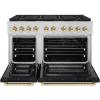imageZLINE Autograph Edition 48 in 67 cu ft Paramount Dual Fuel Range with 8 Burner DuoPro Cooktop and Dual Ovens with Black Matte Doors and Polished Gold Accents PSDRZBLM48G