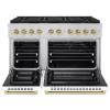 imageZLINE Autograph Edition 48 in 67 cu ft Paramount Dual Fuel Range with 8 Burner DuoPro Cooktop and Dual Ovens with White Matte Doors and Champagne Bronze Accents PSDRZWM48CB